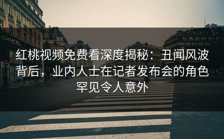 红桃视频免费看深度揭秘:丑闻风波背后,业内人士在记者发布会的角色罕见令人意外 红桃视频免费看深度揭秘:丑闻风波背后,业内人士在记者发布会的角色罕见令人意外