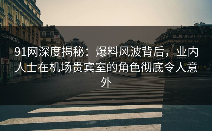 91网深度揭秘：爆料风波背后，业内人士在机场贵宾室的角色彻底令人意外